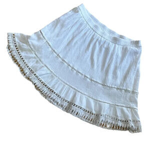 OLD NAVY Eyelet Cut Out Crepe-like Linen-like Mini Skirt - Medium